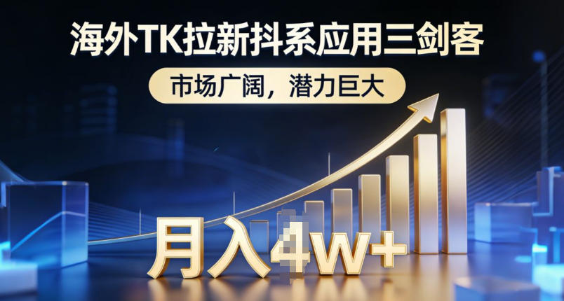 海外TK拉新抖系应用三剑客，市场广阔，潜力巨大，月入1w+-靠谱项目库