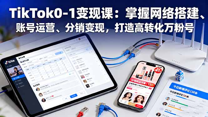 （16334期）TikTok0-1变现课：掌握网络搭建、账号运营、分销变现，打造高转化万粉号-靠谱项目库