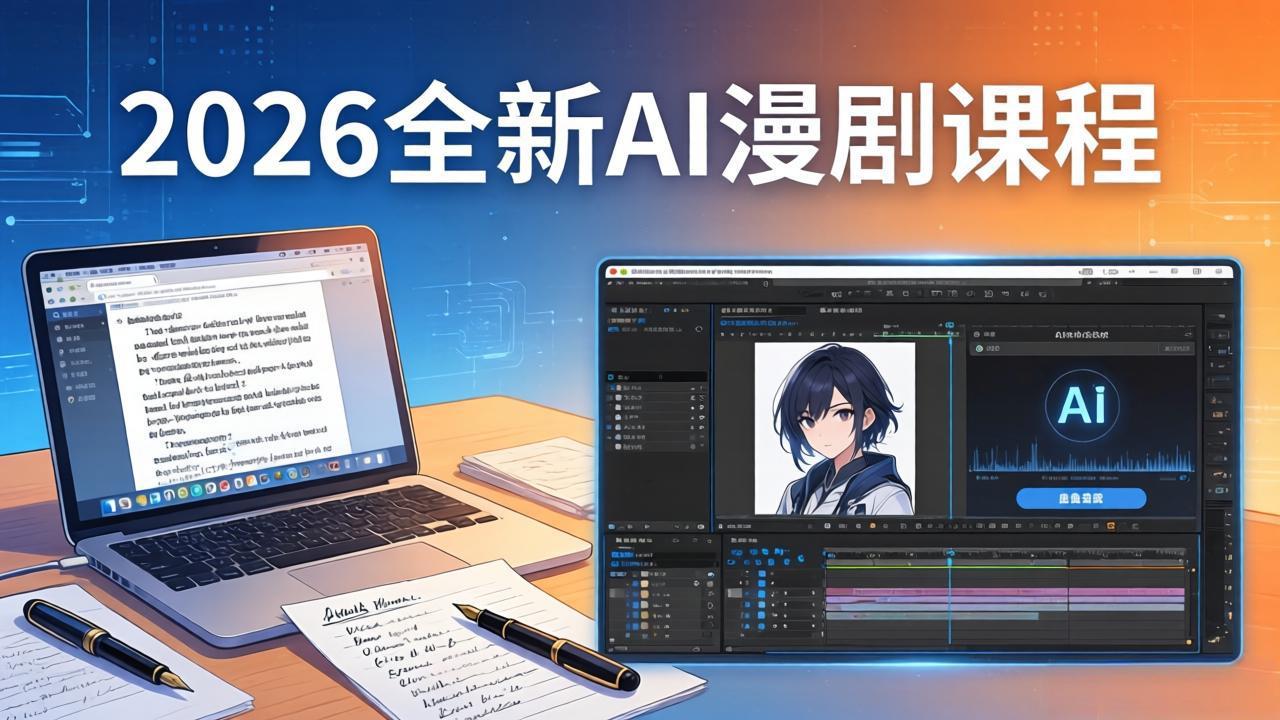（17893期）2026全新AI漫剧课程：覆盖创作全链路，教你写作分镜剪辑配音一站式打造漫剧作品-靠谱项目库