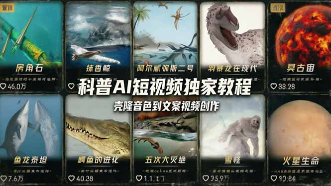（18016期） 科普造物主AI短视频独家教程：从软件安装、壳隆音色到文案视频创作，零基础快速做爆款-靠谱项目库