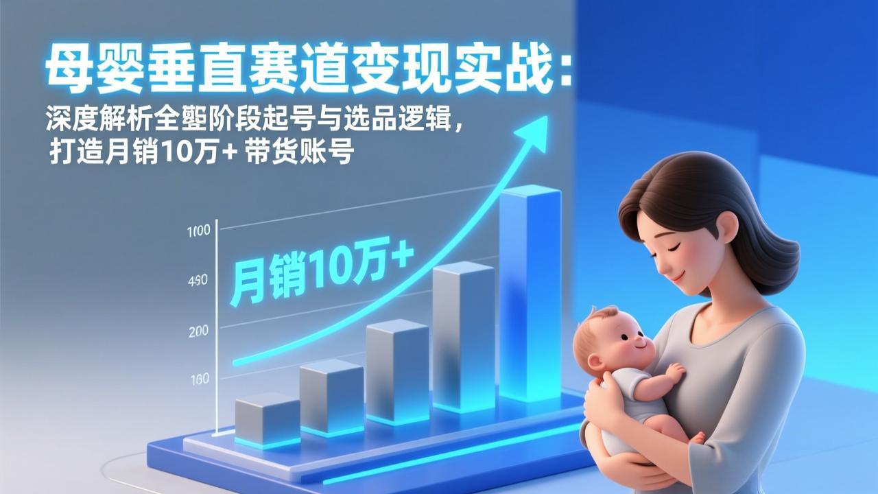 （17233期）母婴垂直赛道变现实战：深度解析三大阶段起号与选品逻辑，打造月销10万+带货账号-靠谱项目库