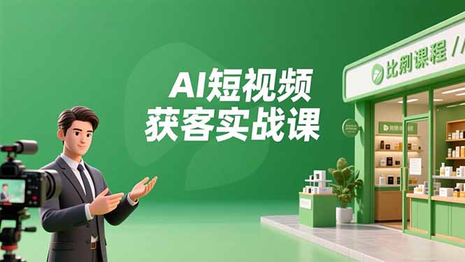 （16747期）AI短视频获客实战课，数字人创作、实体行业应用、精准引流，30天获取客源月入6万+-靠谱项目库