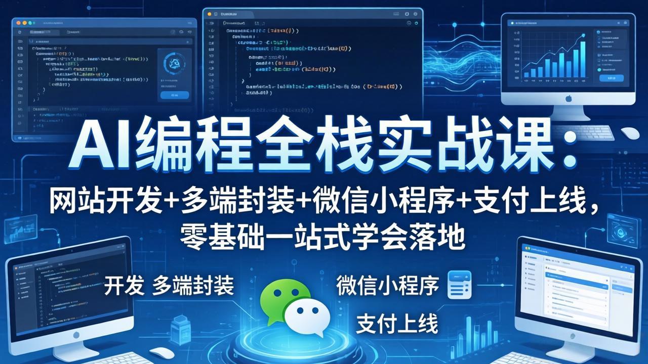 （18049期）AI编程全栈实战课：网站开发+多端封装+微信小程序+支付上线，零基础一站式学会落地-靠谱项目库