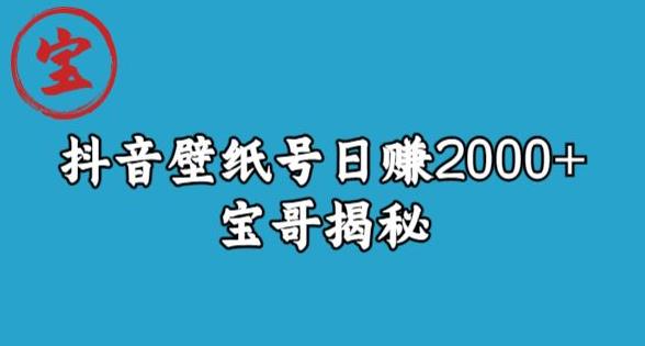 宝哥抖音壁纸号日赚2000+，不需要真人露脸就能操作【揭秘】-靠谱项目库