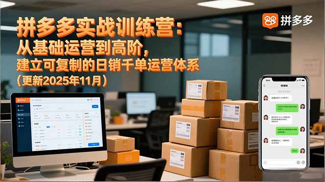 (16700期)拼多多实战训练营:从基础运营到高阶,建立可复制的日销千单运营体系(更新11月)-靠谱项目库