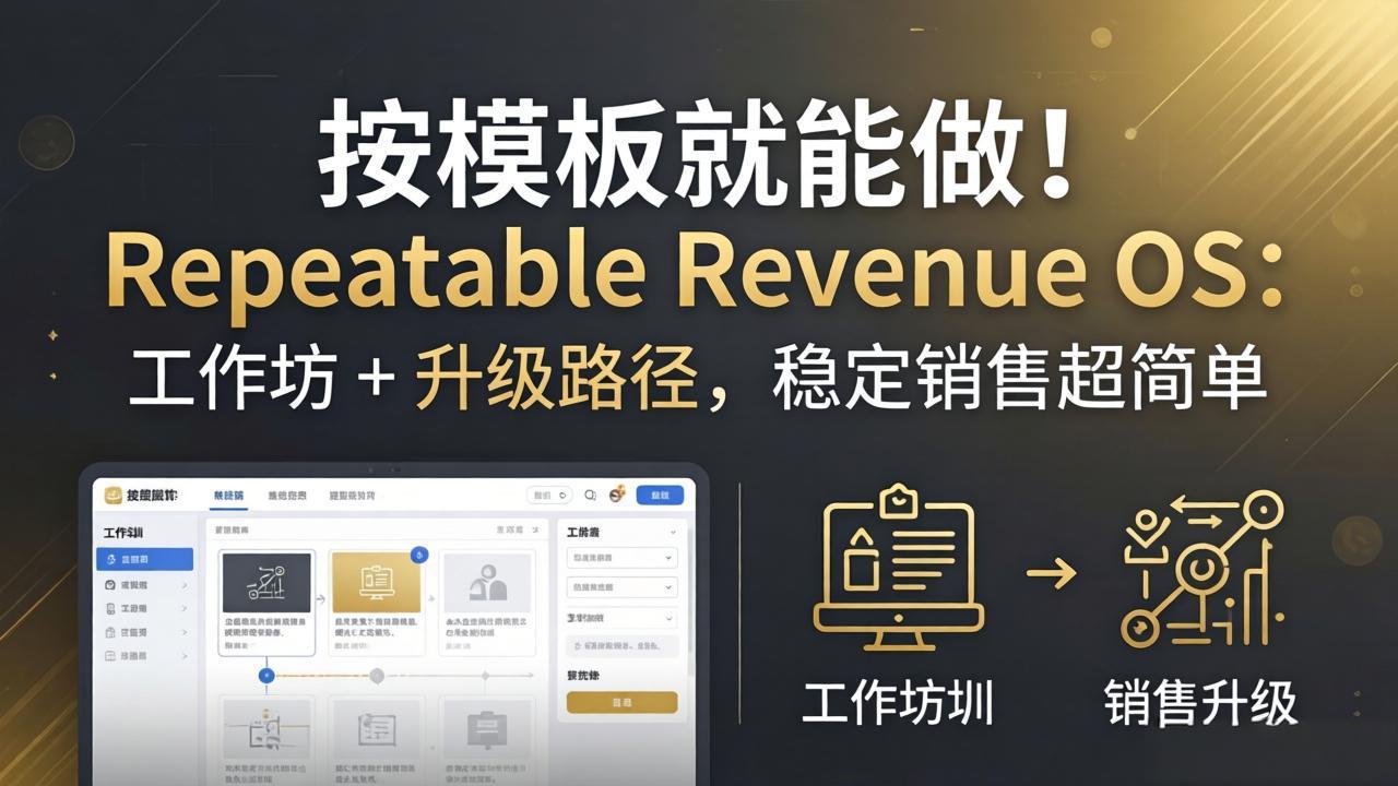 （18085期）按模板就能做！Repeatable Revenue OS：工作坊 + 升级路径，稳定销售超简单-靠谱项目库