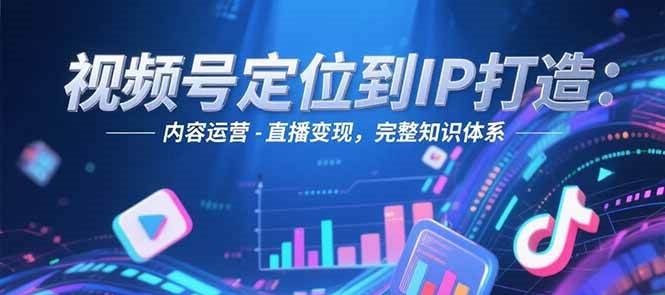 视频号定位到IP打造：账号搭建-内容运营-直播变现，完整知识体系-靠谱项目库