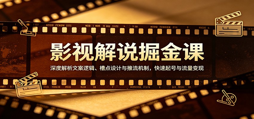 影视解说掘金课：深度解析文案逻辑、槽点设计与推流机制，快速起号与流量变现-靠谱项目库