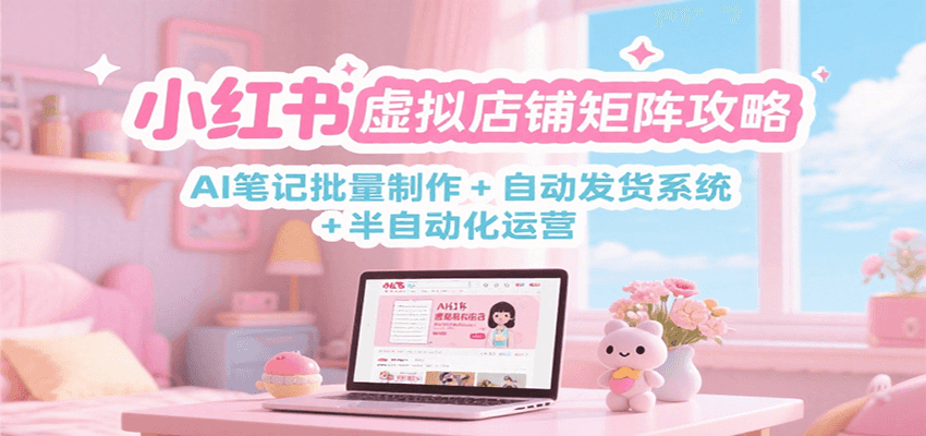 小红书虚拟店铺矩阵攻略：AI笔记批量制作 + 自动发货系统 + 半自动化运营-靠谱项目库