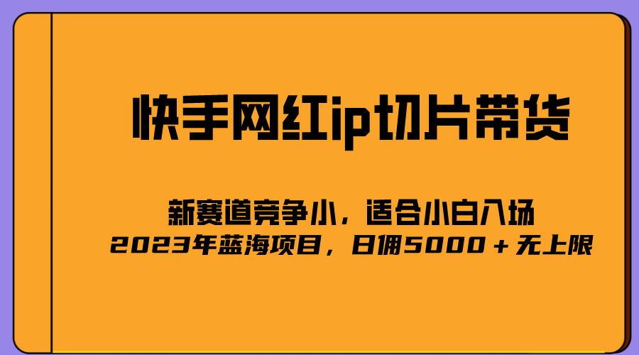 2023爆火的快手网红IP切片，号称日佣5000＋的蓝海项目，二驴的独家授权-靠谱项目库
