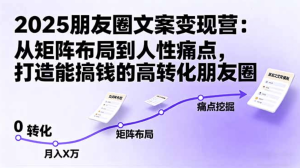 2025朋友圈文案变现营：从矩阵布局到人性痛点，打造能搞钱的高转化朋友圈-靠谱项目库