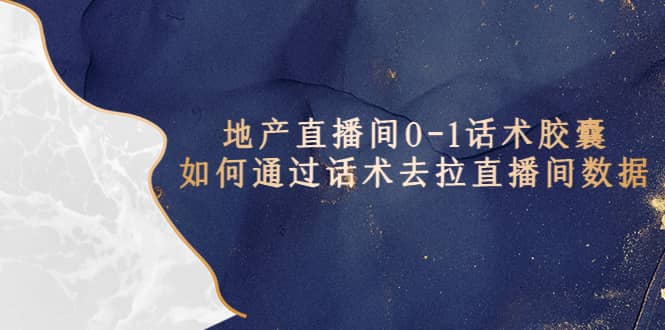 地产-直播间0-1话术胶囊，知道怎么通过话术去拉直播间数据-靠谱项目库