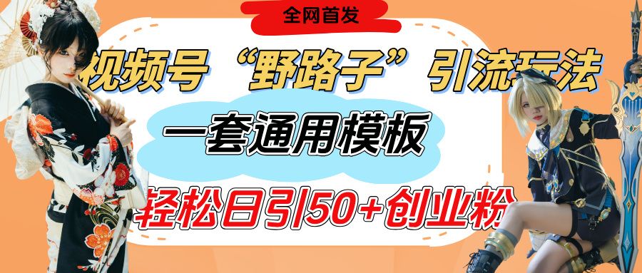 视频号“野路子”玩法，评论区疯狂截流，一套模板单日单号引流50+创业粉-靠谱项目库
