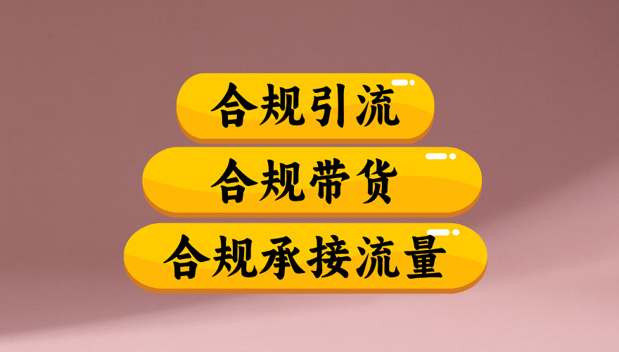 合规引流、合规并且高效地做带货、合规承接流量（揭秘）-靠谱项目库