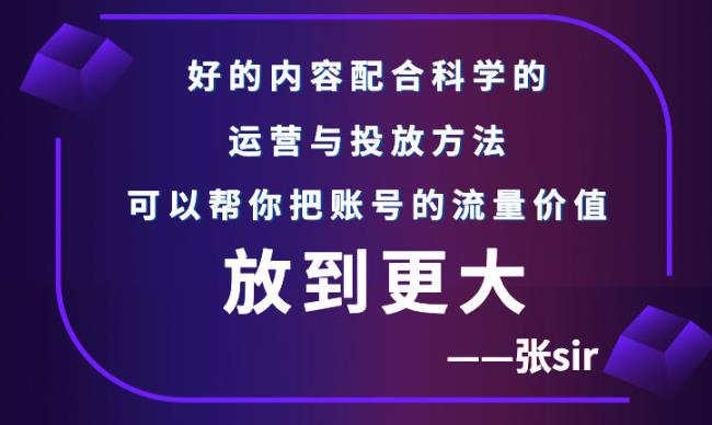 张sir账号流量增长课，告别海王流量，让你的流量更精准-靠谱项目库