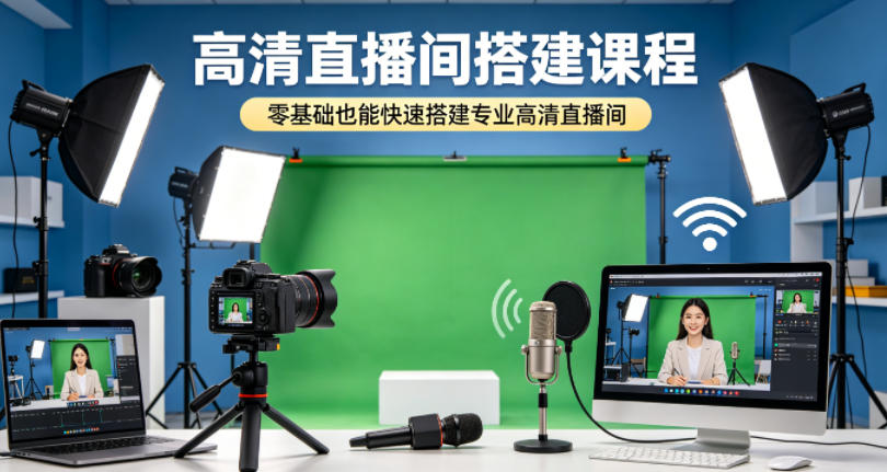 高清直播间搭建课程，零基础也能快速搭建专业高清直播间-靠谱项目库