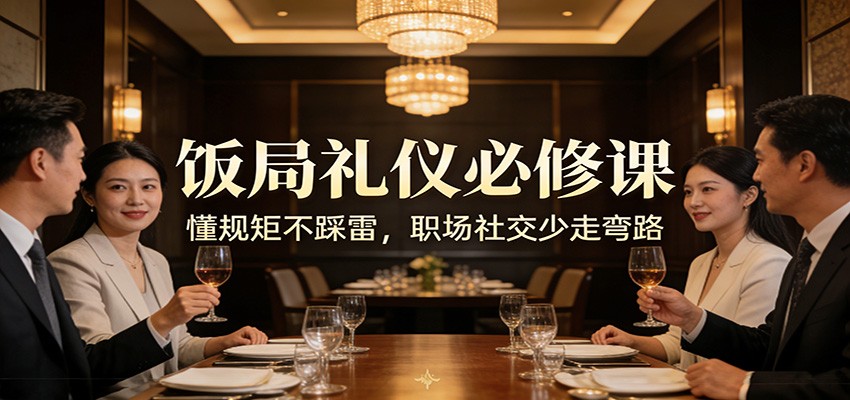 公众号收费文章：《饭局礼仪必修课：懂规矩不踩雷，职场社交少走弯路》-靠谱项目库