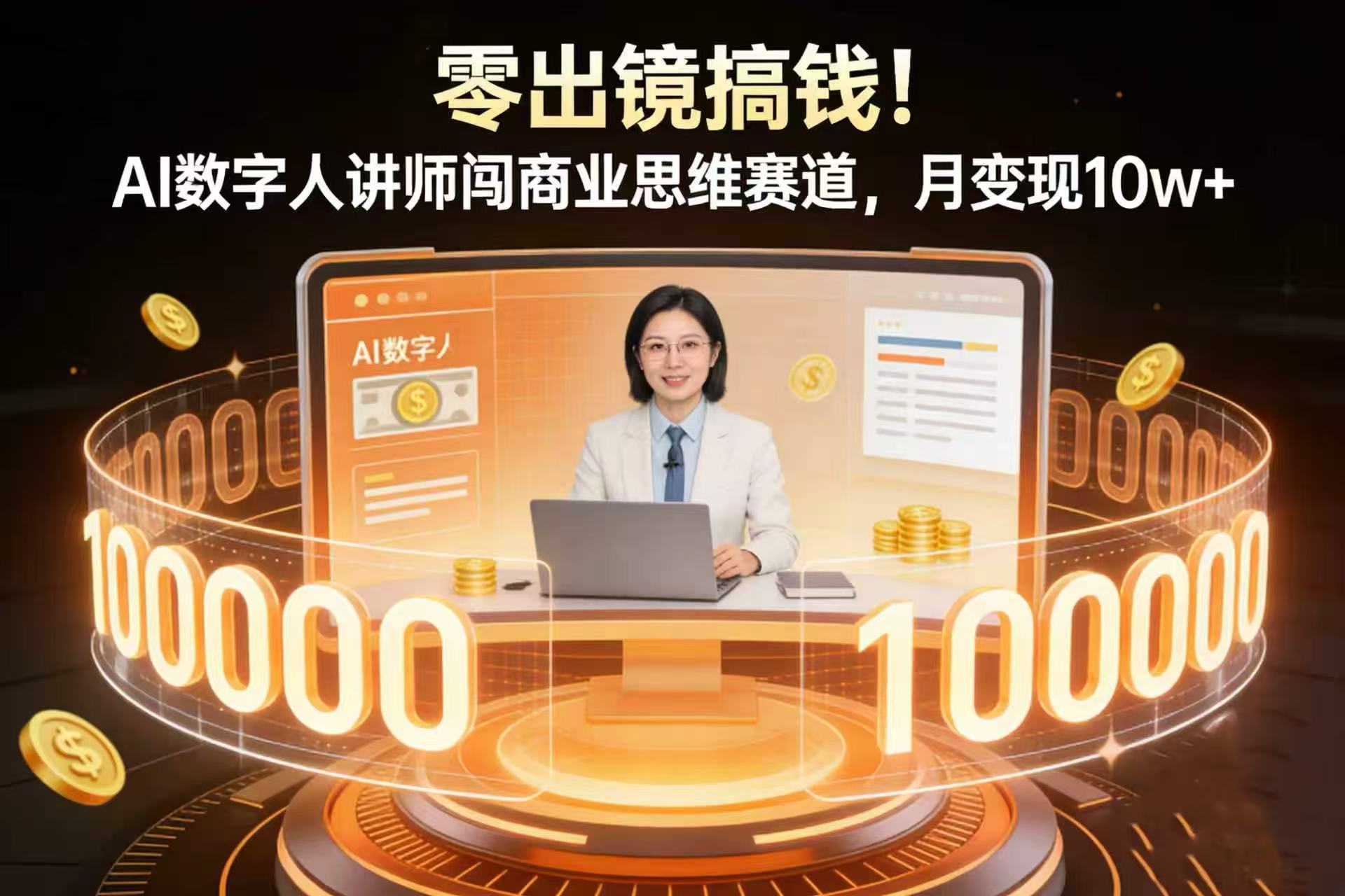 零出镜搞钱！AI 数字人讲师闯商业思维赛道，月变现 10w+-靠谱项目库