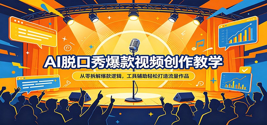 AI脱口秀爆款视频创作教学：从零拆解爆款逻辑，工具辅助轻松打造流量作品-靠谱项目库