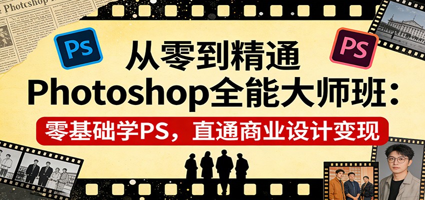 从零到精通Photoshop全能大师班：零基础学PS，直通商业设计变现-靠谱项目库