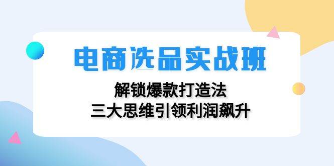 （12398期）电商选品实战班：解锁爆款打造法，三大思维引领利润飙升-靠谱项目库