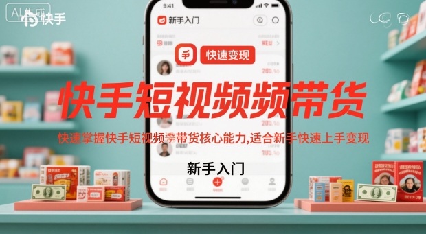 快手短视频带货，快速掌握快手短视频带货核心能力，适合新手快速上手变现-靠谱项目库