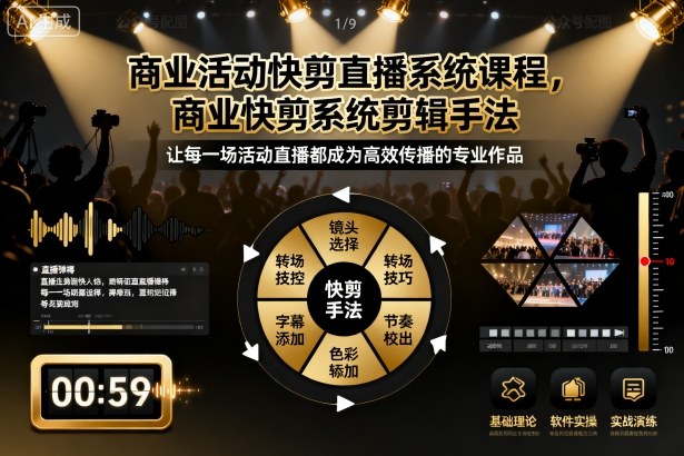 商业活动快剪直播系统课程，商业快剪系统剪辑手法-靠谱项目库