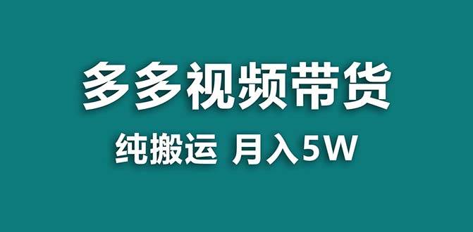 【蓝海项目】拼多多视频带货 纯搬运一个月搞了5w佣金，小白也能操作 送工具-靠谱项目库