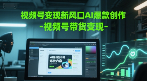 视频号变现新风口AI爆款创作-视频号带货变现-靠谱项目库