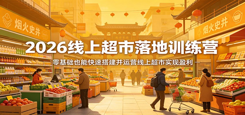 2026线上超市落地训练营，零基础也能快速搭建并运营线上超市实现盈利-靠谱项目库