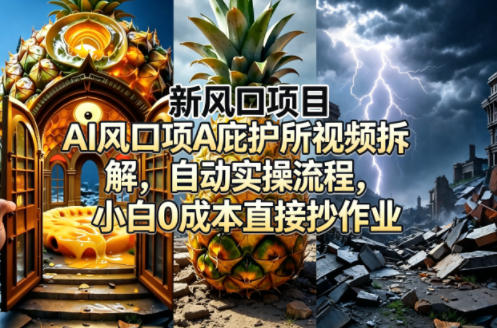 新风口项目AI庇护所视频拆解，自动实操流程，小白0成本直接抄作业-靠谱项目库