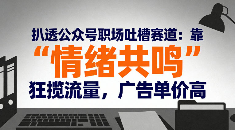 扒透公众号职场吐槽赛道：靠“情绪共鸣”狂揽流量，广告单价高-靠谱项目库