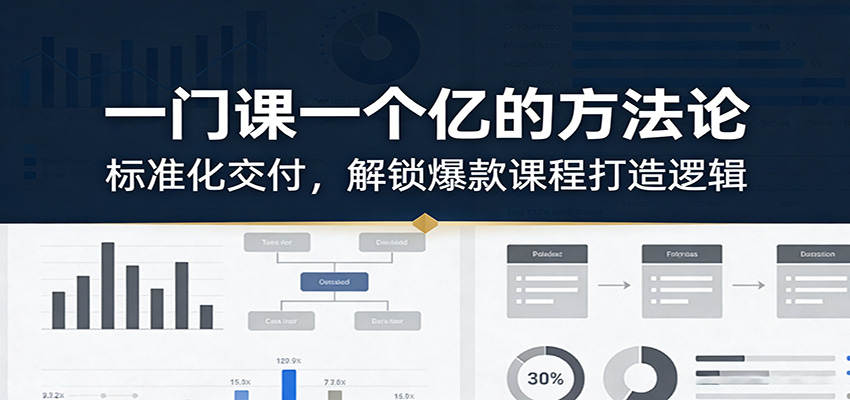 一门课一个亿的方法论：标准化交付，解锁爆款课程打造逻辑-靠谱项目库