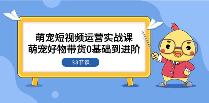 萌宠·短视频运营实战课：萌宠好物带货0基础到进阶（38节课）-靠谱项目库