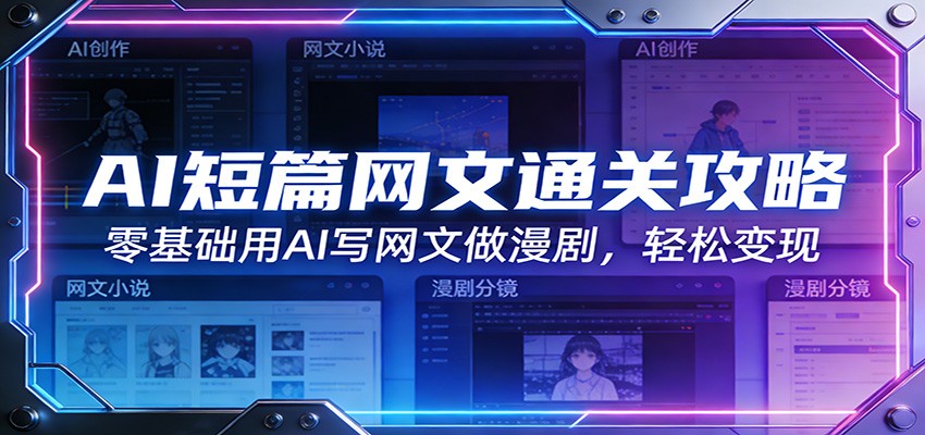 AI短篇网文通关攻略：零基础用AI写网文做漫剧，轻松变现-靠谱项目库