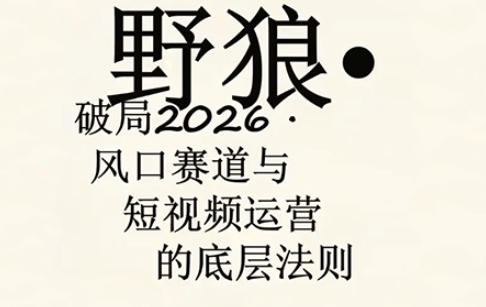 野狼团队·多平台实操运营课，覆盖AI口播、服装、好物、漫剪等热门玩法（更新4月）-靠谱项目库