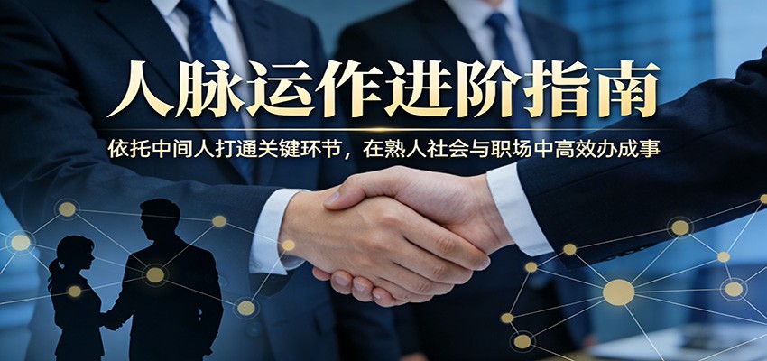 付费文章：人脉运作进阶指南，依托中间人打通关键环节，在熟人社会与职场中高效办成事-靠谱项目库